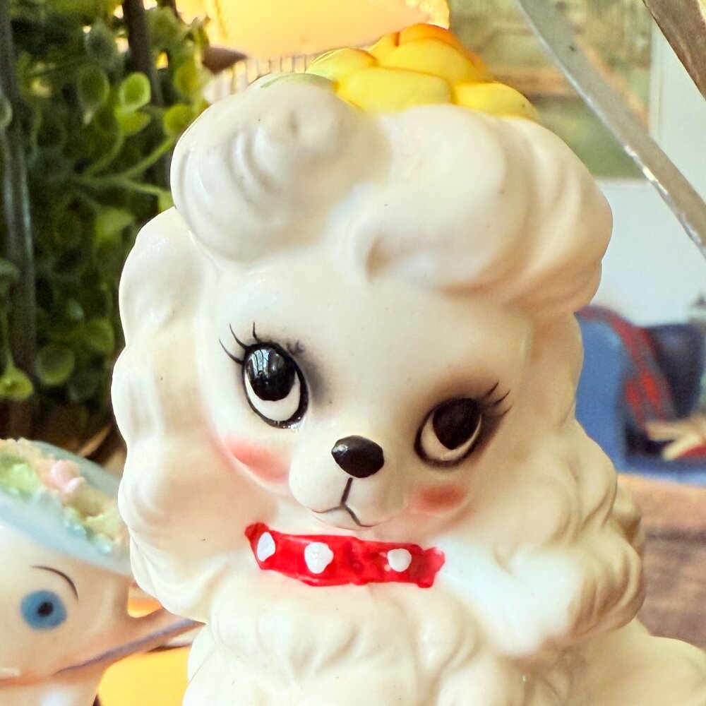 ❌SOLD❌1950s Josef Originals Ceramic Poodle with spaghetti poodle friend - Picture 3 of 16